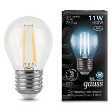 Gauss Лампа светодиодная Gauss LED Filament E27 11Вт 4100K 105802211 ID - 430000