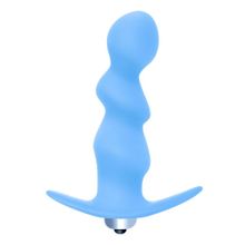 Lola toys Голубая фигурная анальная вибропробка Spiral Anal Plug - 12 см.