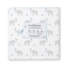 SwaddleDesigns Pastel Elephant and Chickies голубая