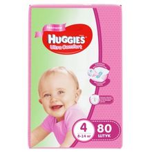 Huggies Ultra Comfort 4 (8-14 кг) для девочек 80 шт