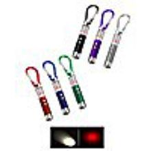 Фонарь светодиодный + лазерная указка с карабином (2 LED+1 Laser) коробка 24 штуки