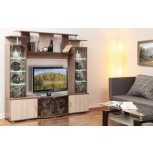 Олмеко Тумба под ТВ Vista-18 c рисунком ясень темный светлый ID - 312705