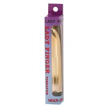 Золотистый миниатюрный вибратор Gold Ladyfinger - 13 см. золотистый