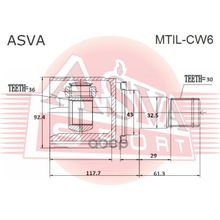 Шрус Внутренний | Лев | Mitsubishi  Outlander Cw# 2006-2012 36*43*30 Мм ASVA арт. MTILCW6