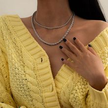 Многослойное колье под серебро (арт. 83385-9)