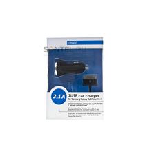 Автомобильное зарядное устройство с 2-мя USB+кабель Galaxy Tab, черное, 2100mA, Deppa 11207