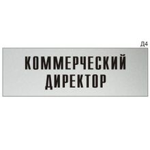 Информационная табличка «Коммерческий директор» на дверь прямоугольная Д4 (300х100 мм)