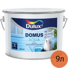 DULUX Domus Aqua база BC прозрачная краска для деревянных фасадов (9л)   DULUX Domus Aqua base BC под колеровку краска в д для деревянных фасадов полуматовая (9л)