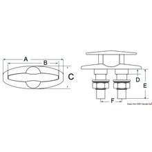 Osculati Retract push-up cleat mirrorpolished AISI316 185mm, 40.136.46