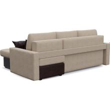 Смарт Диван угловой Пекин Бежевая рогожка Коричневая экокожа Еврокнижка