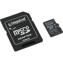 Карта памяти  Kingston   SDC10G2 256GB    microSDXC Memory Card 256Gb UHS-I U1  Class10  +  microSD--SD Adapter