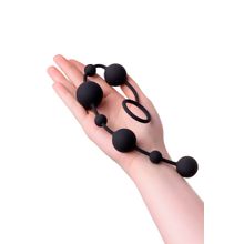 Черная анальная цепочка A-toys с шариками - 35,9 см. Черный
