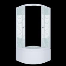 Душевой уголок TRITON Узоры Б 90х90 высокий поддон 450мм  прозрачное стекло с рисунком  3 части