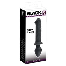 Черный двусторонний стимулятор Dildo   Plug - 22,8 см. Черный