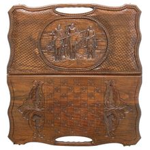 Нарды резные "Три богатыря", с ручкой