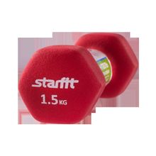 STARFIT Гантель неопреновая DB-201 1,5 кг, насыщенная красная