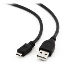 Кабель USB 2.0 Am=>micro B - 1.8 м, черный, Gembird Cablexpert Pro (CCP-mUSB2-AMBM-6)