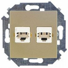 Розетка телефонная 2xRJ11 15, шампань |  код. 1591589-034 |  Simon