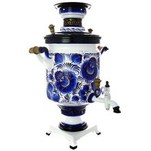 Электрический самовар 10 литров с художественной росписью "Гжель", арт. 121009