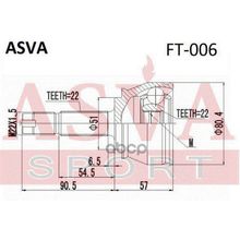 Шрус Внешний | Перед | Fiat  Doblo 2001< 22*51*22 Мм ASVA арт. FT006