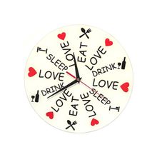 Часы "love. eat. drink. sleep"