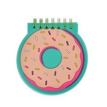 Записная книжка фигурная, 60 листов, обложка силикон, листы из цветной бумаги, 3 дизайна 3 дизайна