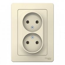 Розетка двухместная BLANCA, скрытый монтаж, молочный |  код. BLNRS000022 |  Schneider Electric