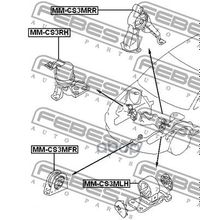 Подушка Двигателя (Гидравлическая) Мт | Перед Лев | Mitsubishi Lancer Lancer Cedia Cs Ct# 2000.03-2009.08 [Jpn] Febest арт. MMCS3MLH