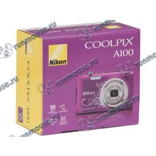 Фотоаппарат Nikon "CoolPix A100" (20.1Мп, 5x, ЖК 2.7", SDXC), фиолетовый, с рисунком [135942]