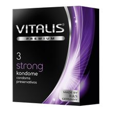 Презервативы с утолщенной стенкой VITALIS PREMIUM strong - 3 шт. прозрачный