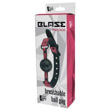 Dream Toys Черно-розовый кляп-шарик с отверстиями BALL GAG