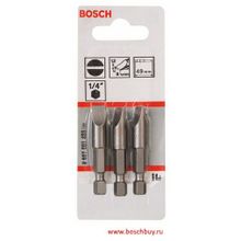 Bosch Набор 3 Биты 49 мм прямой шлиц 1,2х8,0 Extra Hart (2607001485 , 2.607.001.485)