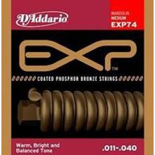 EXP74 Coated Комплект струн для мандолины, фосфорная бронза, Medium, 11-40, DAddario