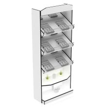 Стеллаж "Универсал" №111 Белый с чёрной кромкой