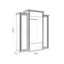 ПМ: КУРАЖ Шкаф 4-х дверный с пеналами и зеркалами Венето