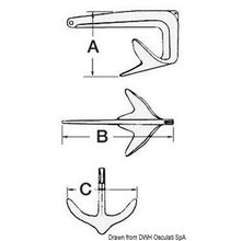 Osculati Trefoil Anchor, foldable 5 kg, 01.104.05