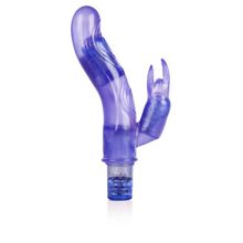 Фиолетовый вибромассажер 10-Function Bendie Bounding Bunny Vibes - 22,8 см. Фиолетовый