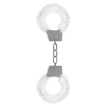Пушистые белые наручники OUCH! White (70929)