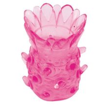 Toyfa Basic Розовая рельефная насадка на пенис (розовый)