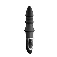 NMC Черный конический анальный вибромассажер-ёлочка JOYFUL PLUG VIBRATOR 5.5INCH - 14 см.