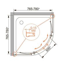 Душевой уголок Cezares Pratico R-2 (100x100) текстурное стекло