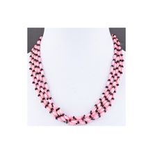 Бусики-Колечки Колье Коралл, хрусталь "Гротеск" арт. П4160