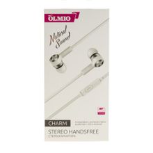 Наушники внутриканальные Olmio Charm 3,5mm с микрофоном, белые