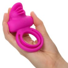 California Exotic Novelties Ярко-розовое эрекционное кольцо Silicone Rechargeable Dual Clit Flicker