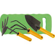 Набор садовый, защитное покрытие, пластиковая рукоятка, рыхлитель, мотыжка, совок, коврик Palisad 62905
