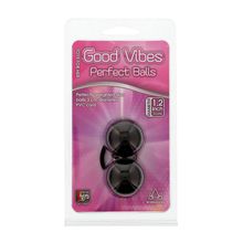 Чёрные вагинальные шарики на мягкой сцепке GOOD VIBES PERFECT BALLS