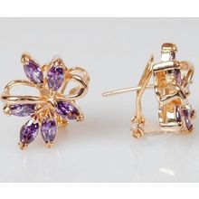 Серьги с аметистом "6 камней"