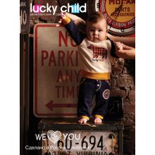 Lucky Child бежевый футер Мужичок