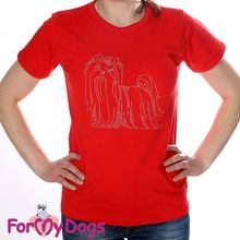 Женская футболка с изображением Йорка красная 124SS-2014