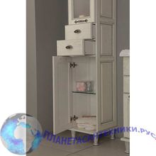 Пенал для ванны Акватон ЖЕРОНА белое серебро 1A158903GEM2L левый